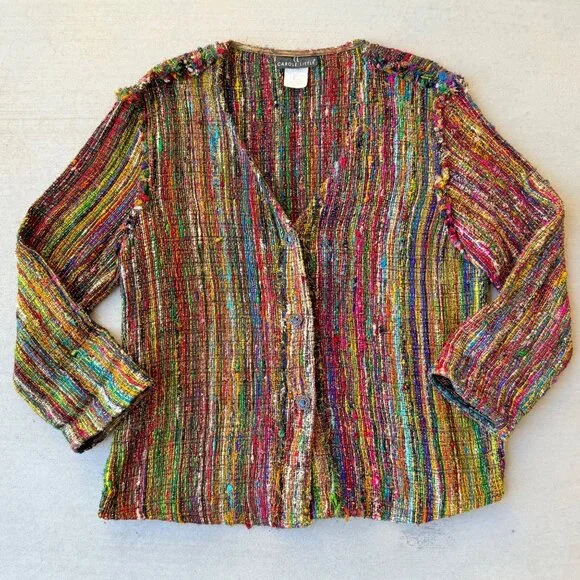 Carole Little 90s Hobo Chic Slub Knit Top - 8 - Picture 7 of 10